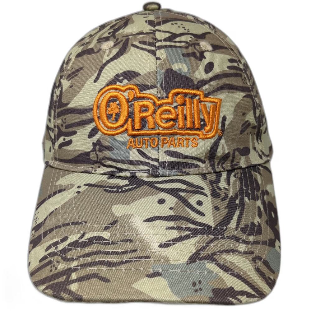 O'Reilly Auto Parts Baseball Cap Green One Size Tiger Stripe Camo Strapback Hat